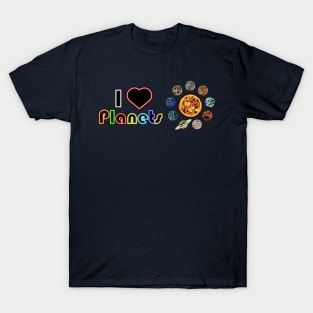 Electric Solar System I Heart Planets T-Shirt